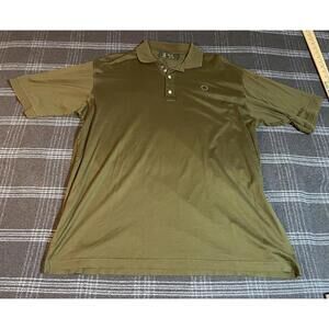 Vintage Bobby Jones  Golf Mens Olive Green Polo Shirt ~XXL  (missing Top Button)